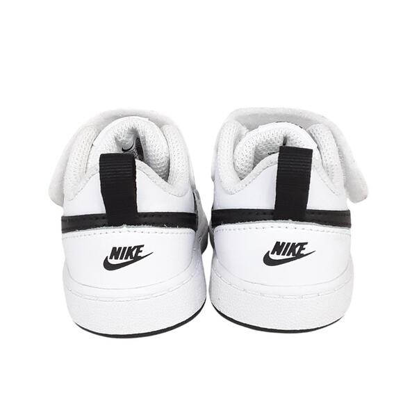 Nike Court Borough Low Top 2 Toddler 3 Sneakers White Black Basketball Running - Picture 4 of 7